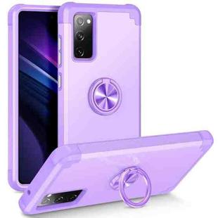 For Samsung Galaxy S20 FE L2 Rotating Ring Holder Magnetic Phone Case(Dark Purple)