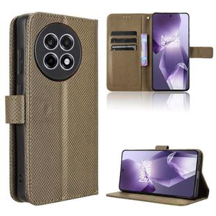 For OnePlus Ace 5 5G / 5 Pro 5G / 13R 5G Diamond Texture Leather Phone Case(Brown)