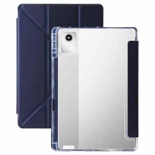 For Lenovo Xiaoxin Pad 11 2025 Clear Acrylic Deformation Leather Tablet Case(Dark Blue)