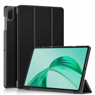 For Honor Pad X8a Custer Pure Color 3-Fold Leather Tablet Case(Black)