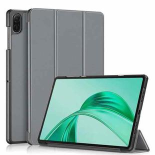 For Honor Pad X8a Custer Pure Color 3-Fold Leather Tablet Case(Grey)