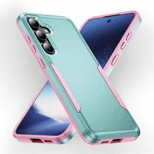 For Samsung Galaxy S24+ 5G Pioneer Armor Heavy Duty PC + TPU Phone Case(Green+Pink)