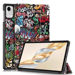For Honor Pad X9a / X9 Pro Custer Painted 3-Fold Leather Tablet Case(Graffiti)