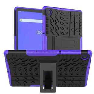 For Lenovo Tab M10 Plus TB-X606F Tire Texture Shockproof TPU+PC Protective Case with Holder(Purple)