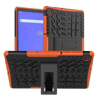 For Lenovo Tab M10 Plus TB-X606F Tire Texture Shockproof TPU+PC Protective Case with Holder(Orange)