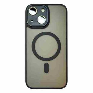 For iPhone 14 Skin Feel MagSafe Phone Case with Lens Film(Black)