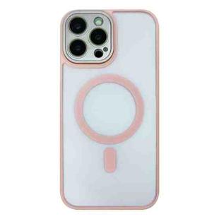 For iPhone 13 Pro Max MagSafe Skin Feel Phone Case with Lens Film(Pink)
