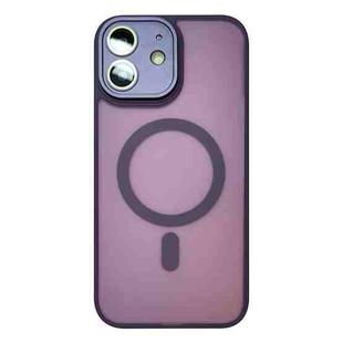 For iPhone 12 MagSafe Skin Feel Phone Case with Lens Film(Purple)