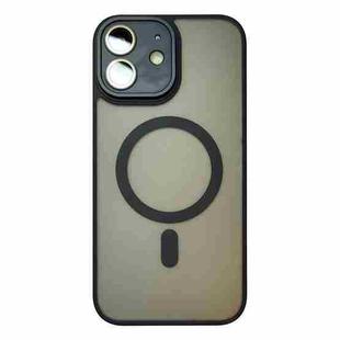 For iPhone 12 Skin Feel MagSafe Phone Case with Lens Film(Black)