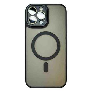 For iPhone 12 Pro Max Skin Feel MagSafe Phone Case with Lens Film(Black)