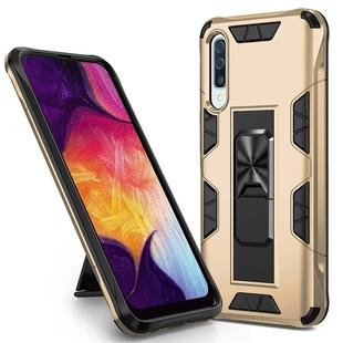 For Samsung Galaxy A50 Soldier Armor Shockproof TPU + PC Magnetic Protective Case with Holder(Gold)