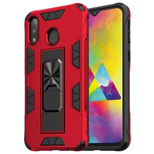 For Samsung Galaxy M20 Soldier Armor Shockproof TPU + PC Magnetic Protective Case with Holder(Red)