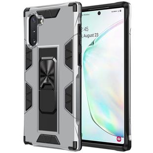 For Samsung Galaxy Note10 Soldier Armor Shockproof TPU + PC Magnetic Protective Case with Holder(Silver)