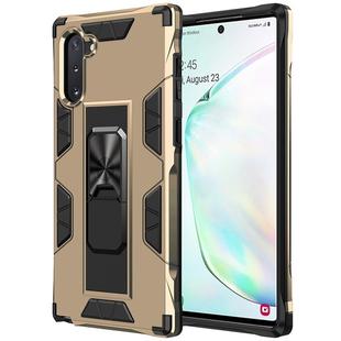 For Samsung Galaxy Note10 Soldier Armor Shockproof TPU + PC Magnetic Protective Case with Holder(Gold)