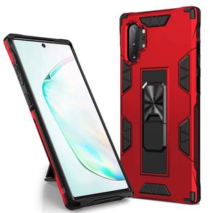 For Samsung Galaxy Note10+ Soldier Armor Shockproof TPU + PC Magnetic Protective Case with Holder(Red)