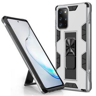 For Samsung Galaxy Note20 Soldier Armor Shockproof TPU + PC Magnetic Protective Case with Holder(Silver)