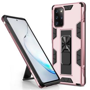For Samsung Galaxy Note20 Soldier Armor Shockproof TPU + PC Magnetic Protective Case with Holder(Rose Gold)
