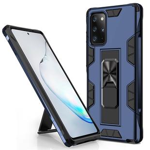For Samsung Galaxy Note20 Soldier Armor Shockproof TPU + PC Magnetic Protective Case with Holder(Blue)