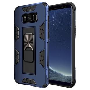 For Samsung Galaxy S8+ Soldier Armor Shockproof TPU + PC Magnetic Protective Case with Holder(Blue)