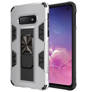 For Samsung Galaxy S10e Soldier Armor Shockproof TPU + PC Magnetic Protective Case with Holder(Silver)