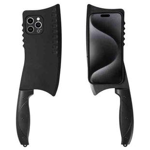 For iPhone 15 Pro Simulated Kitchen Knife TPU + PC Phone Case(Black)