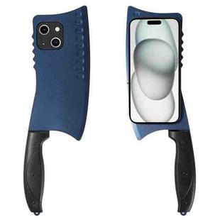 For iPhone 15 Simulated Kitchen Knife TPU + PC Phone Case(Blue)