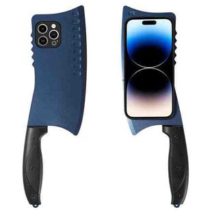 For iPhone 14 Pro Max Simulated Kitchen Knife TPU + PC Phone Case(Blue)