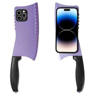 For iPhone 14 Pro Max Simulated Kitchen Knife TPU + PC Phone Case(Purple)