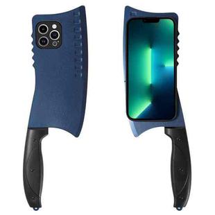 For iPhone 13 Pro Max Simulated Kitchen Knife TPU + PC Phone Case(Blue)