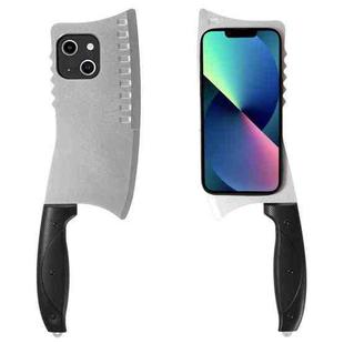 For iPhone 13 Simulated Kitchen Knife TPU + PC Phone Case(Silver)