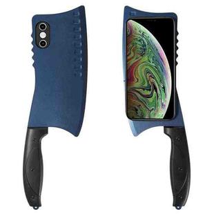 For iPhone X / XS Simulated Kitchen Knife TPU + PC Phone Case(Blue)