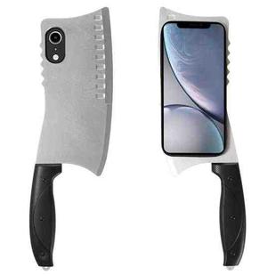 For iPhone XR Simulated Kitchen Knife TPU + PC Phone Case(Silver)