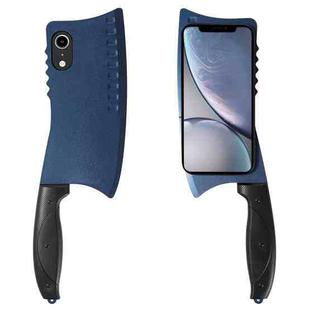For iPhone XR Simulated Kitchen Knife TPU + PC Phone Case(Blue)