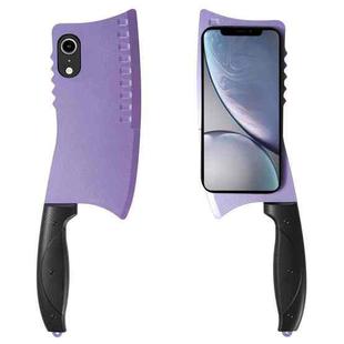 For iPhone XR Simulated Kitchen Knife TPU + PC Phone Case(Purple)