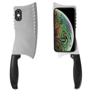 For iPhone XS Max Simulated Kitchen Knife TPU + PC Phone Case(Silver)