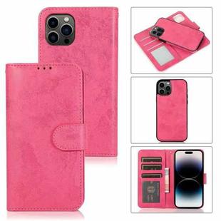 For iPhone 15 Pro Max 2 in 1 Detachable Phone Leather Case(Pink)