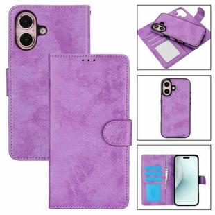 For iPhone 16 Plus 2 in 1 Detachable Phone Leather Case(Purple)