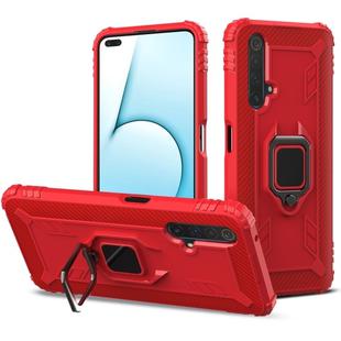 For OPPO Realme X50 & Realme X3 Carbon Fiber Protective Case with 360 Degree Rotating Ring Holder(Red)