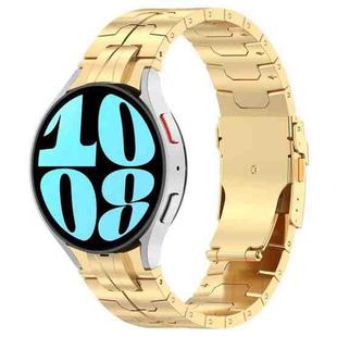 For Samsung Galaxy Watch 6 / 6 Classic Button Style Stainless Steel Watch Band(Gold)