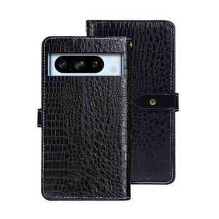 For Google Pixel 8 Pro idewei Crocodile Texture Leather Phone Case(Black)