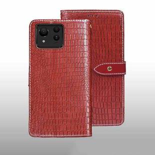 For Google Pixel 8a idewei Crocodile Texture Leather Phone Case(Red)