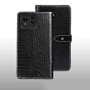For Google Pixel 8a idewei Crocodile Texture Leather Phone Case(Black)
