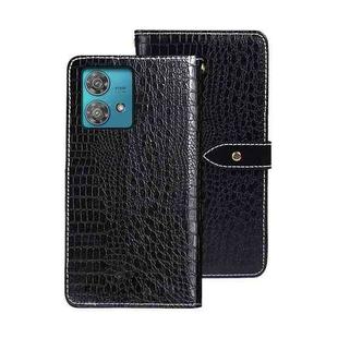 For Motorola Edge 40 Neo idewei Crocodile Texture Leather Phone Case(Black)