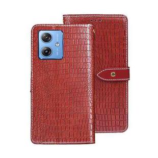 For Motorola Moto G54 5G idewei Crocodile Texture Leather Phone Case(Red)