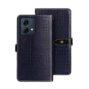 For Motorola Moto G84 5G idewei Crocodile Texture Leather Phone Case(Dark Blue)