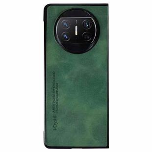 For Huawei Mate X3 i.Crystal Lambskin Folding Phone Case(Green)