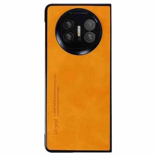 For Huawei Mate X5 i.Crystal Lambskin Folding Phone Case(Orange)