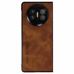 For Huawei Mate X5 i.Crystal Lambskin Folding Phone Case(Brown)