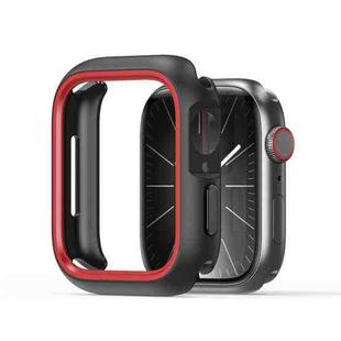 For Apple Watch 9 / 8 / 7 41mm DUX DUCIS Bamo Series Hollow PC + TPU Watch Protective Case(Black+Red)