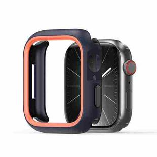 For Apple Watch 9 / 8 / 7 41mm DUX DUCIS Bamo Series Hollow PC + TPU Watch Protective Case(Midnight Blue+Orange)